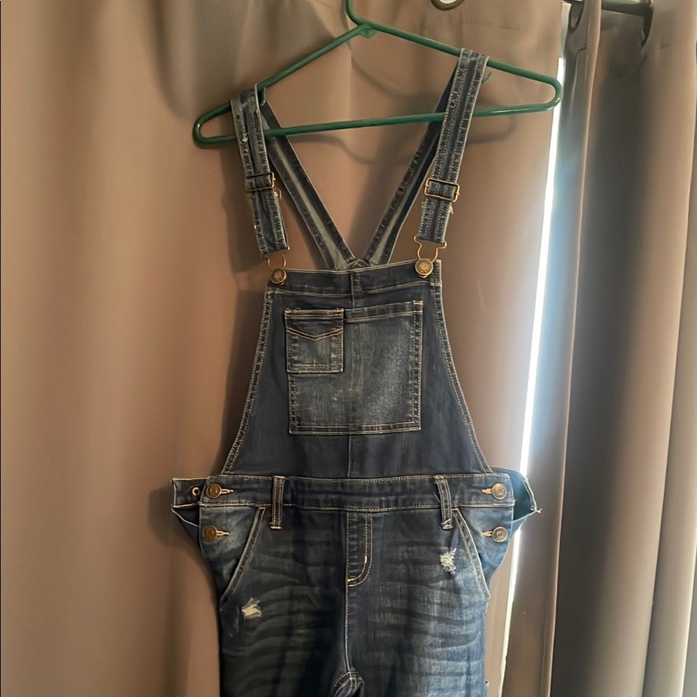 Justice Light Blue Denim Overalls